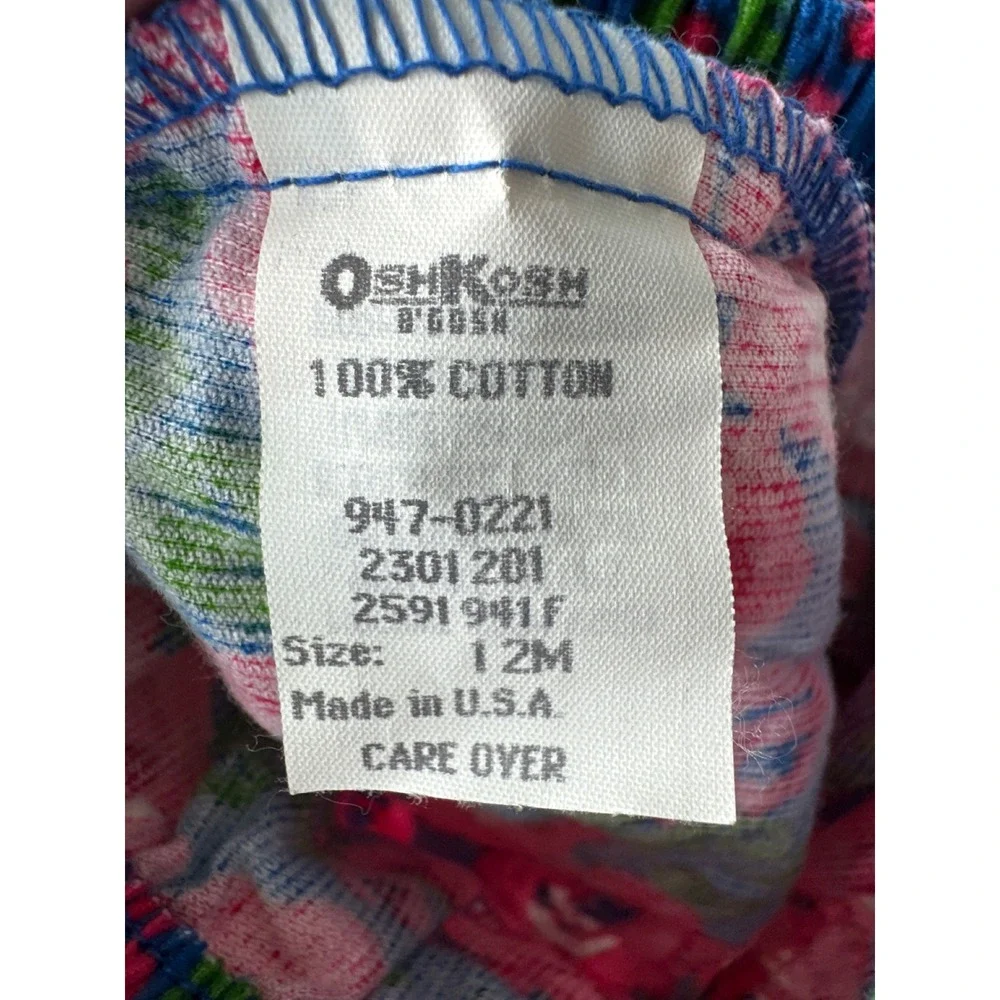 Vintage  OshKosh B'gosh Baby‎ Girls bubble Floral Corduroy Bloomer Pants 12M USA
